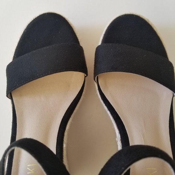 Vicki Vicki Black Platform Espadrille Wedge Sandals  size 7.5  NWOT - Picture 7 of 12